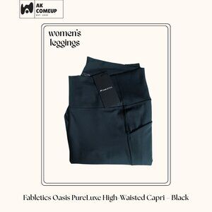 Fabletics Oasis PureLuxe High-Waisted Capri – Black